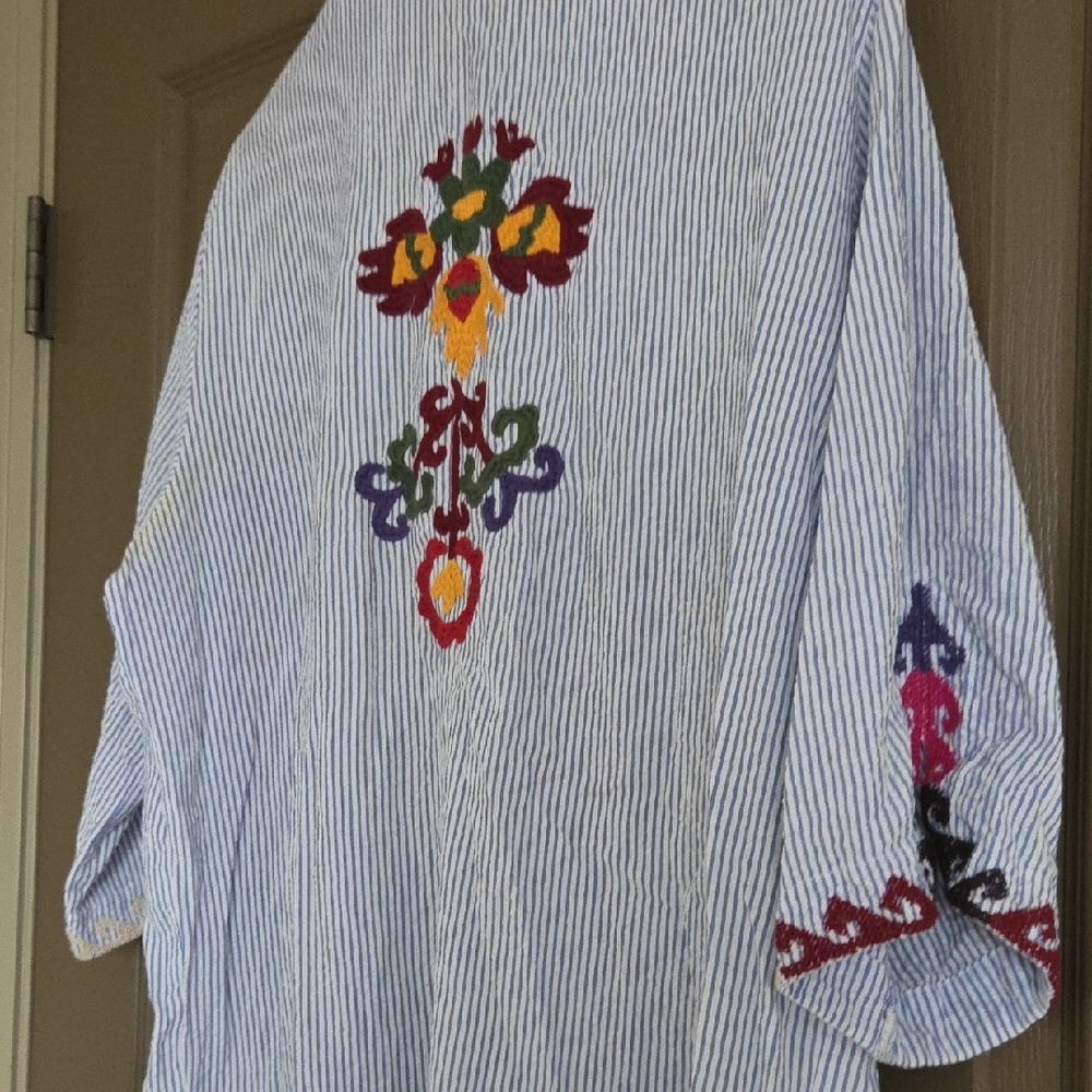 Mango Multicolor Embroidered Kimono - Picture 7 of 9